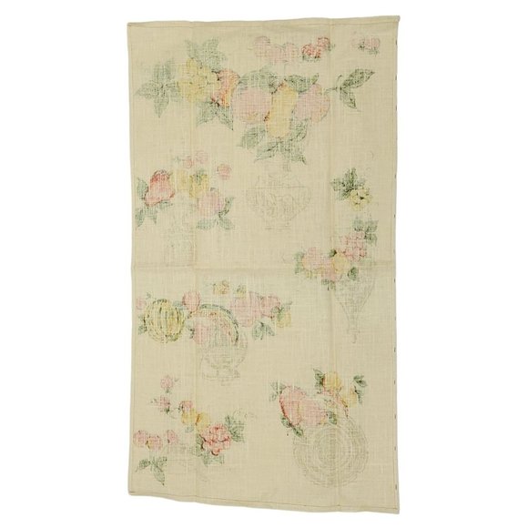 Parisian Prints Tea Towel Fruit Grapes Pears Apples All Pure Linen NOS USA Made - Picture 2 of 7